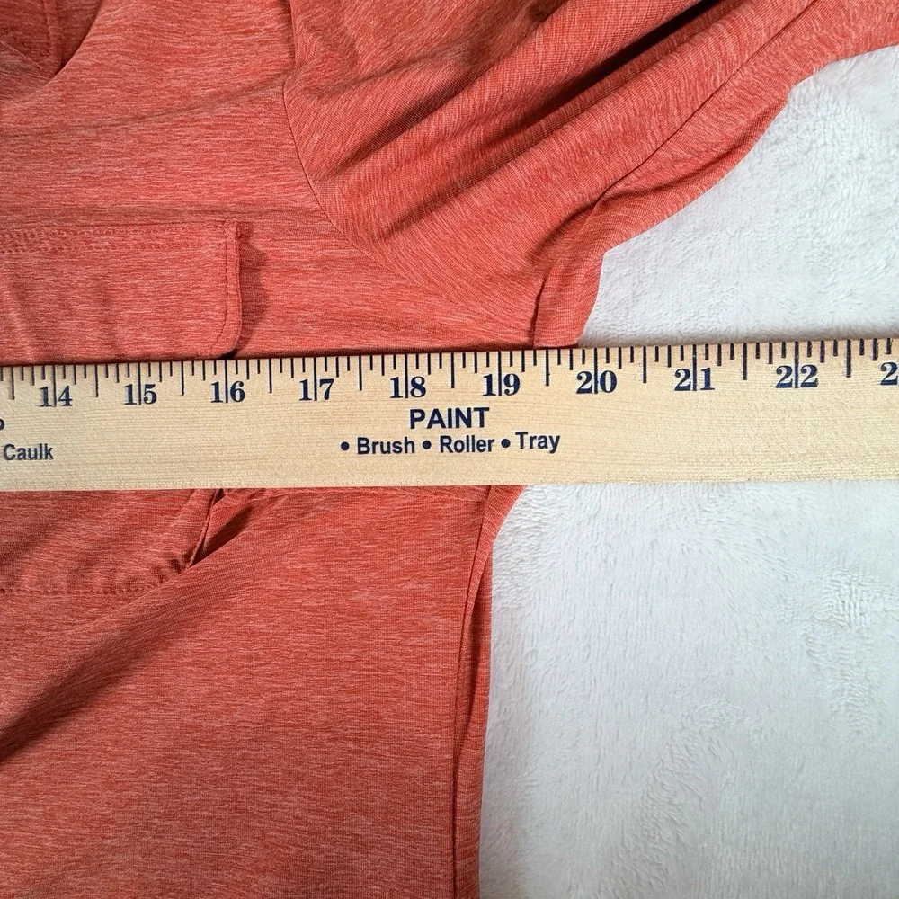 Eddie Bauer Women's Sz M Coral Heathered Long Sleeve Button Up Shirt‎ Top